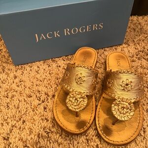 Girls Jack Rogers Gold Sandals